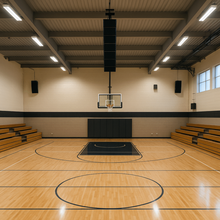 Nagłośnieni hal sportowych, szkolnictwo, szkoła, sala gimnastyczna